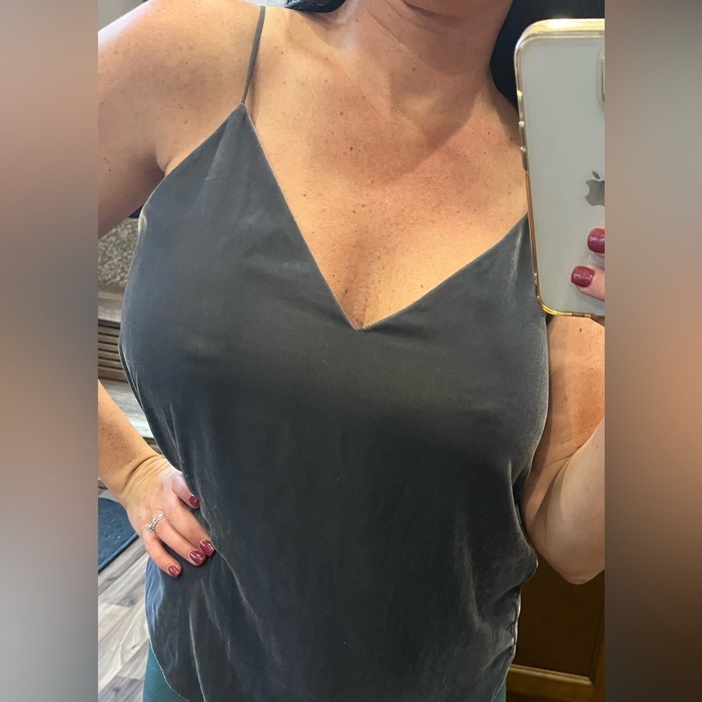 Express Gray Velvety tank top Medium